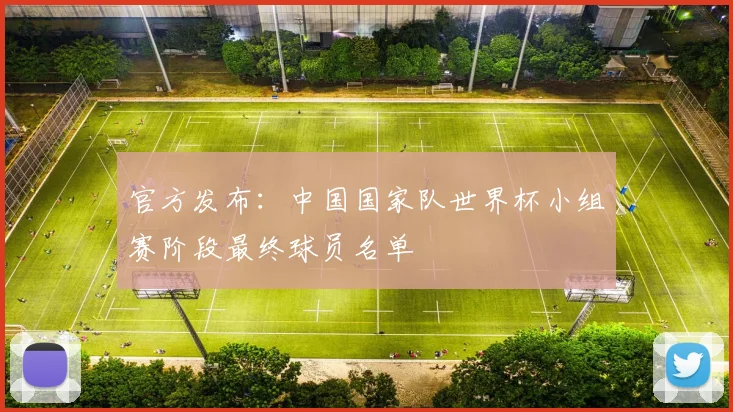 官方发布：中国国家队世界杯小组赛阶段最终球员名单
