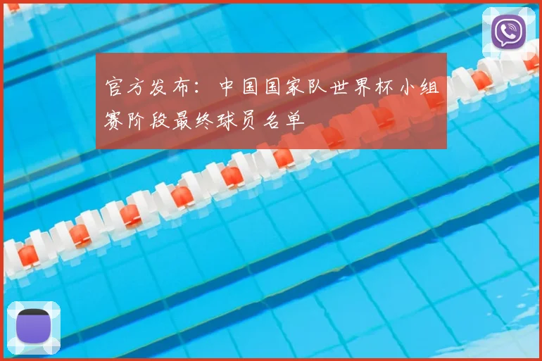 官方发布:中国国家队世界杯小组赛阶段最终球员名单